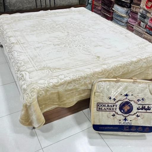 پتو گلبافت مدل گلبرجسته یکنفره سایز 220×160 سانتی متر