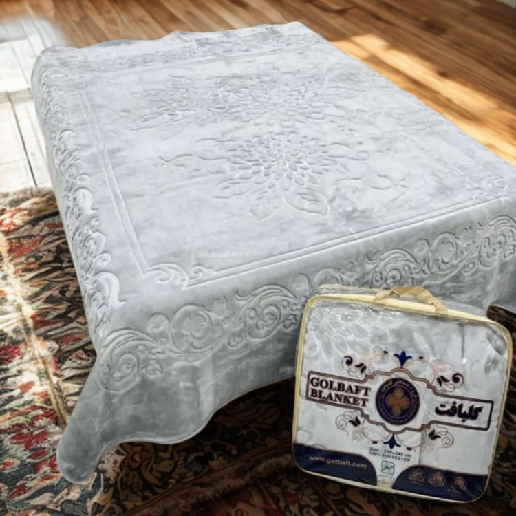 پتو گلبافت مدل گلبرجسته یکنفره سایز 220×160 سانتی متر