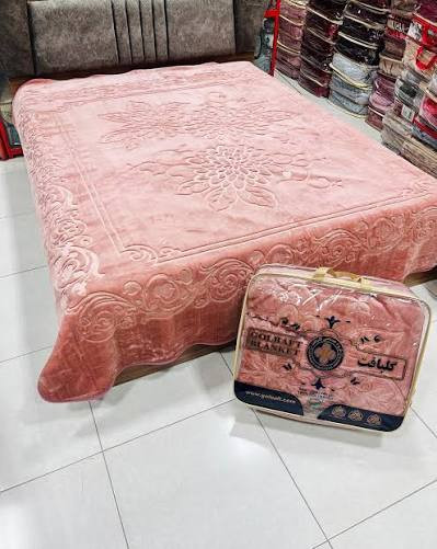 پتو گلبافت مدل گلبرجسته دو نفره سایز 220×240