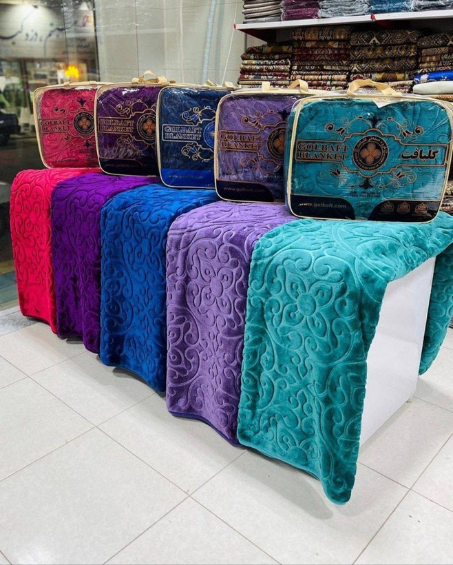پتو گلبافت مدل گلبرجسته دو نفره سایز 220×240